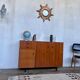 Vintage teak metal foot row
