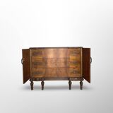 Italian art deco walnut chest of drawers, 1940s.