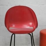 Set of 2 chairs and 3 “space age” poufs. Circa 1970
