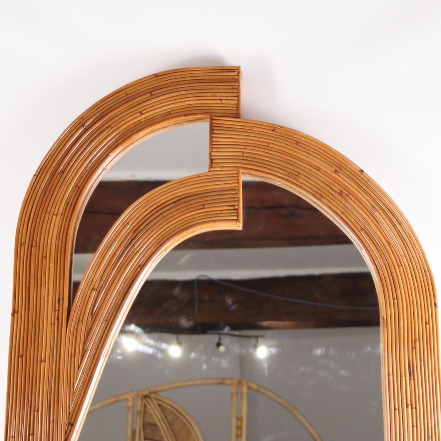 Large rattan mirror