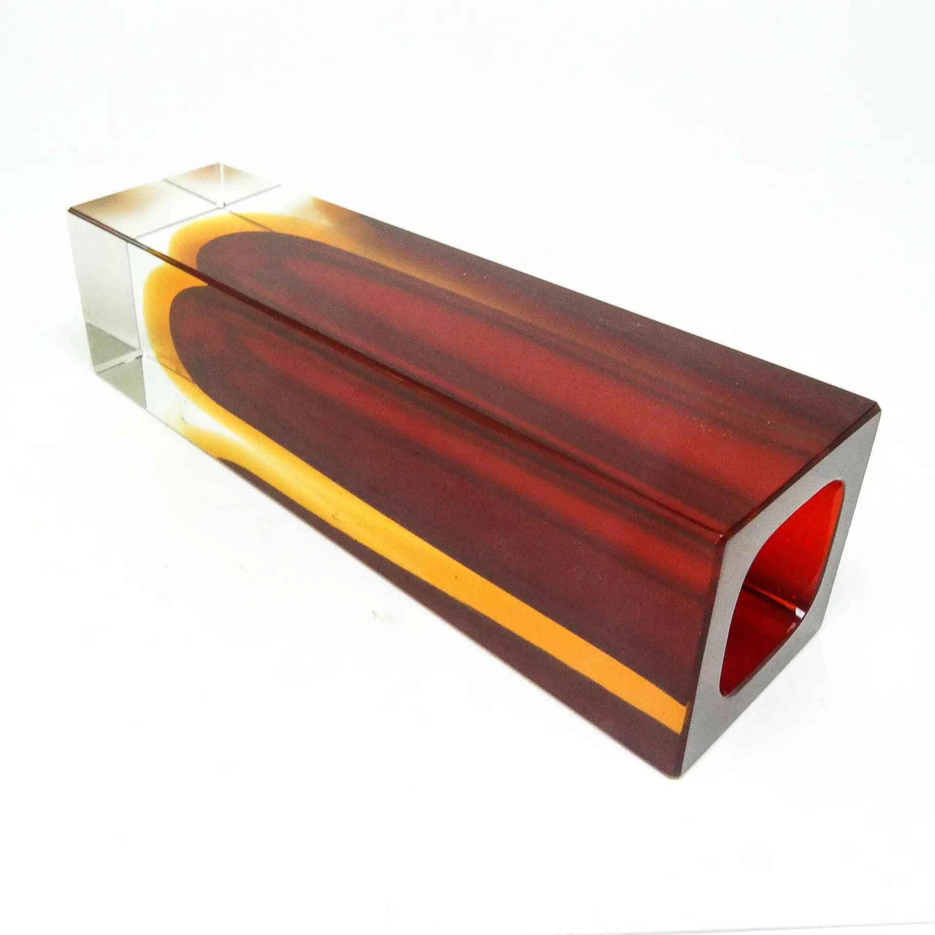 Sommerso vase, mid-century modern, glass, designed by F. Poli, Italy, 1950s