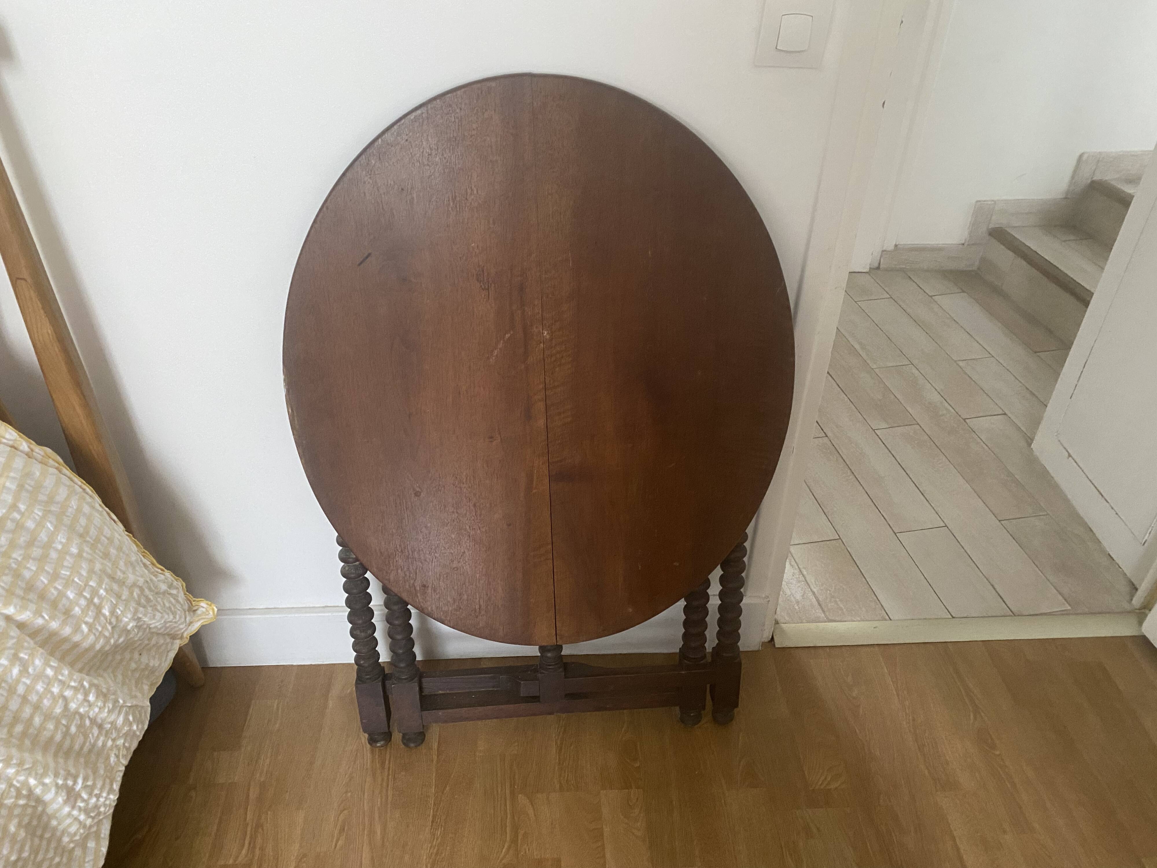 19th-century folding family table - rosewood