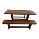 Table de Monastère Anglaise en Chêne Massif et ses 2 Bancs