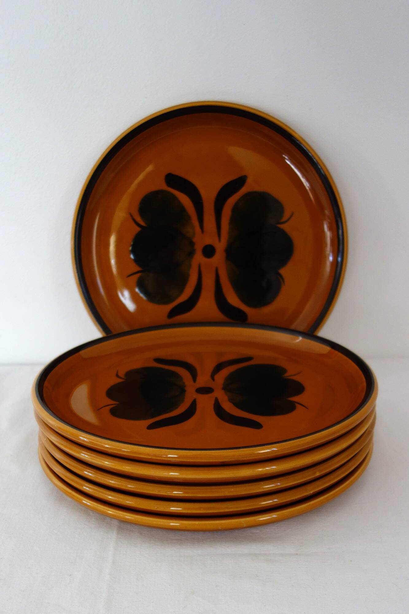 Lot of 6 Salins plates vintage Aigues model