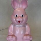 Lampe à poser lapin rose vintage