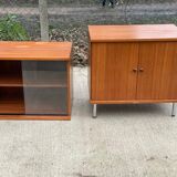 Chest of drawers buffet 2 bodies Scandinavian wooden display cabinet with 2 doors