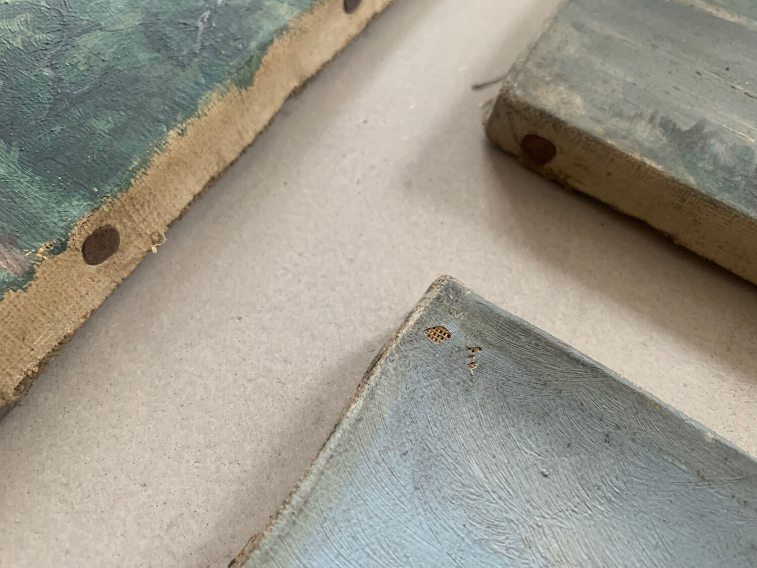 Suite of 3 paintings XIXth