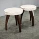 Paire de tabourets en bois de hêtre Art Déco, années 1940, nouvellement rembourrés