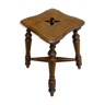 Solid wood and carved stool