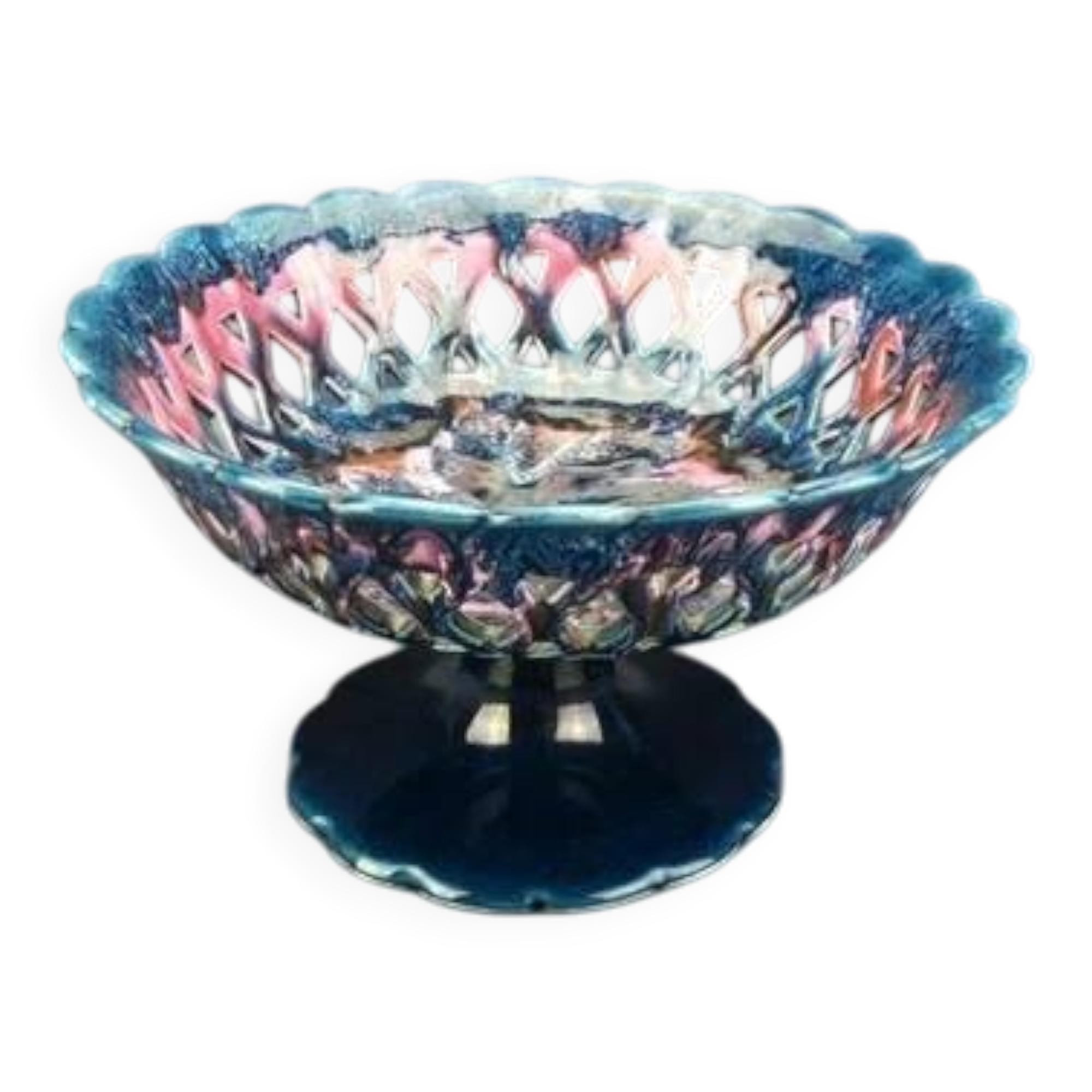 Openwork ceramic fruit bowl from Vallauris
