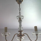 Brass and glass chandelier