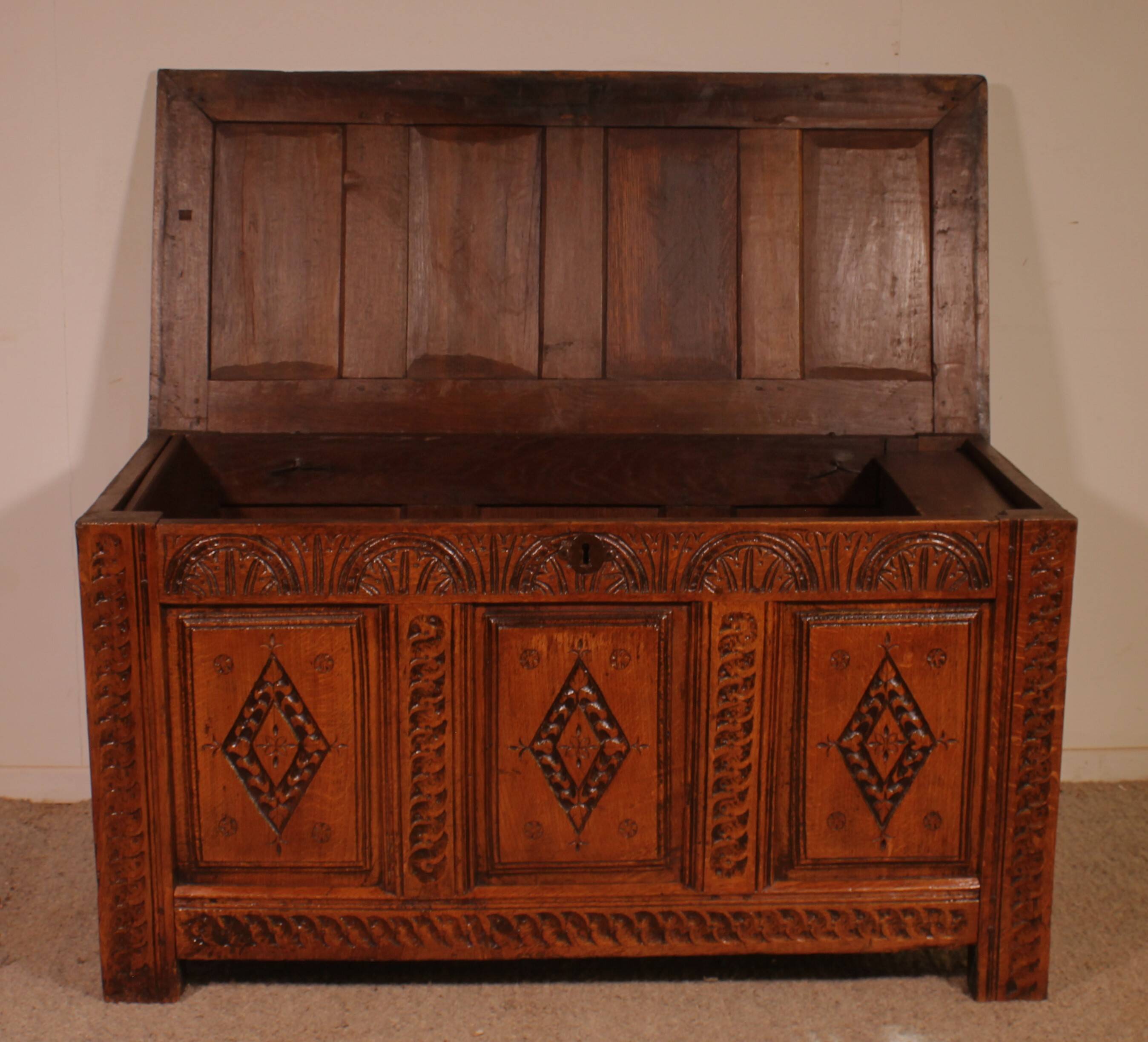 17th century English oak chest