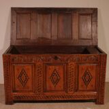 Coffre en chêne du 17° siècle anglais