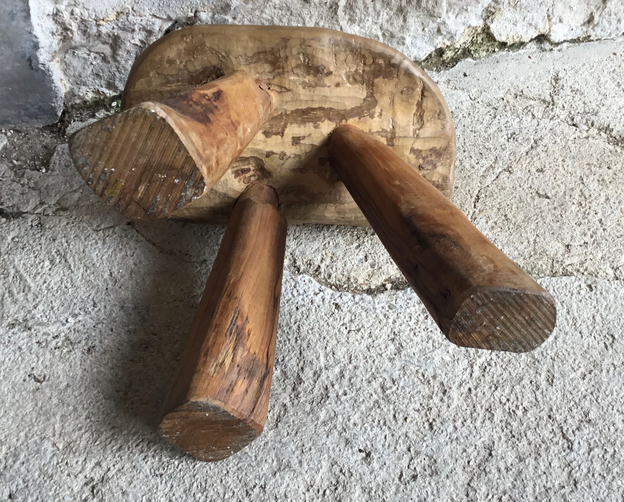 Brutalist tripod farm stool - mid-twentieth century