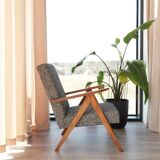 Scandinave armchair black granola zig zag modern design