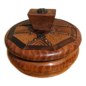 Boîte ronde artisanale en bois