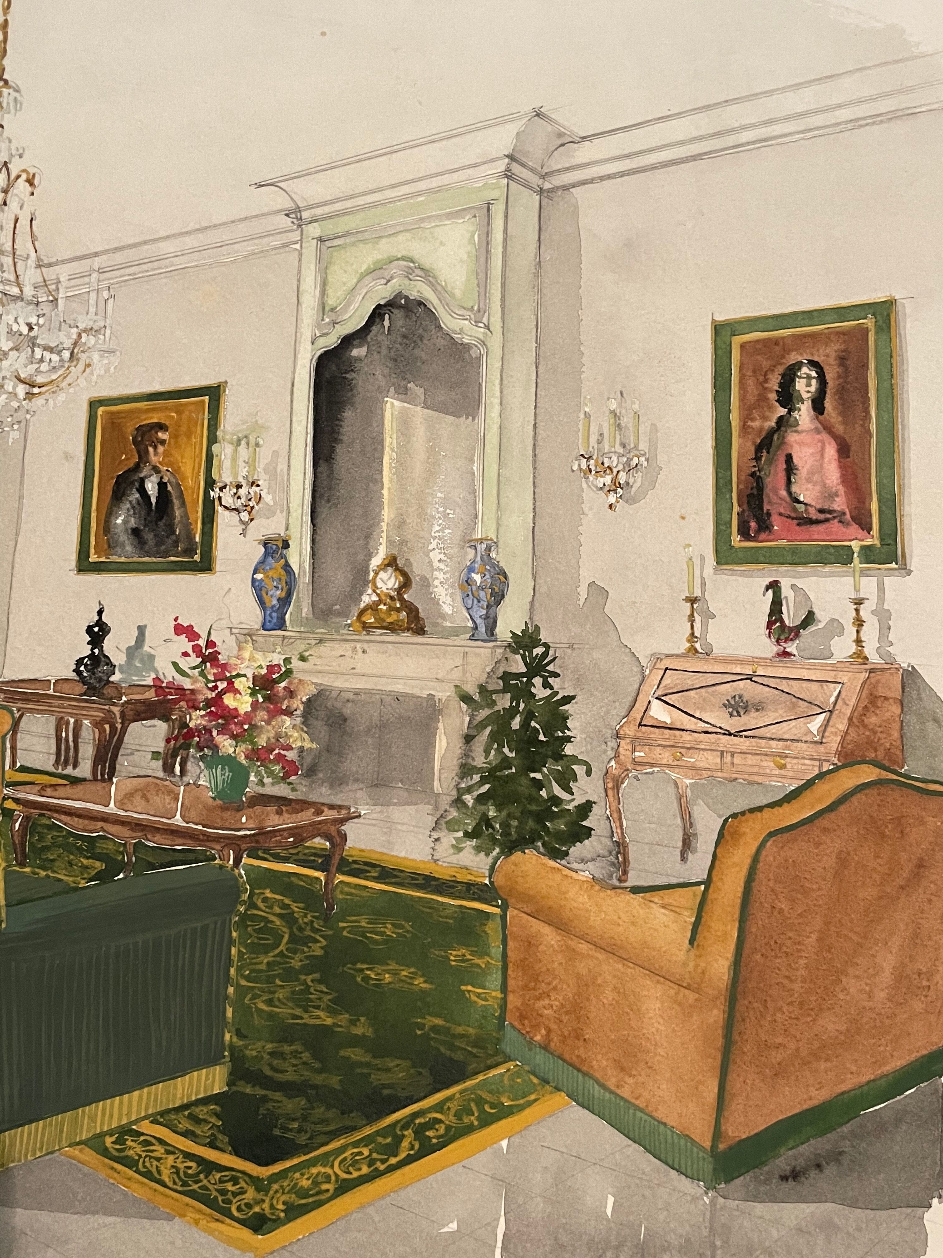 Painting decorative art interior architecture 30-50s