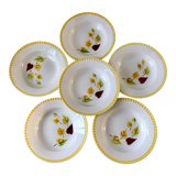 Lot of 6 hollow plates Digoin Sarreguemines model "Alouette" years 30-40