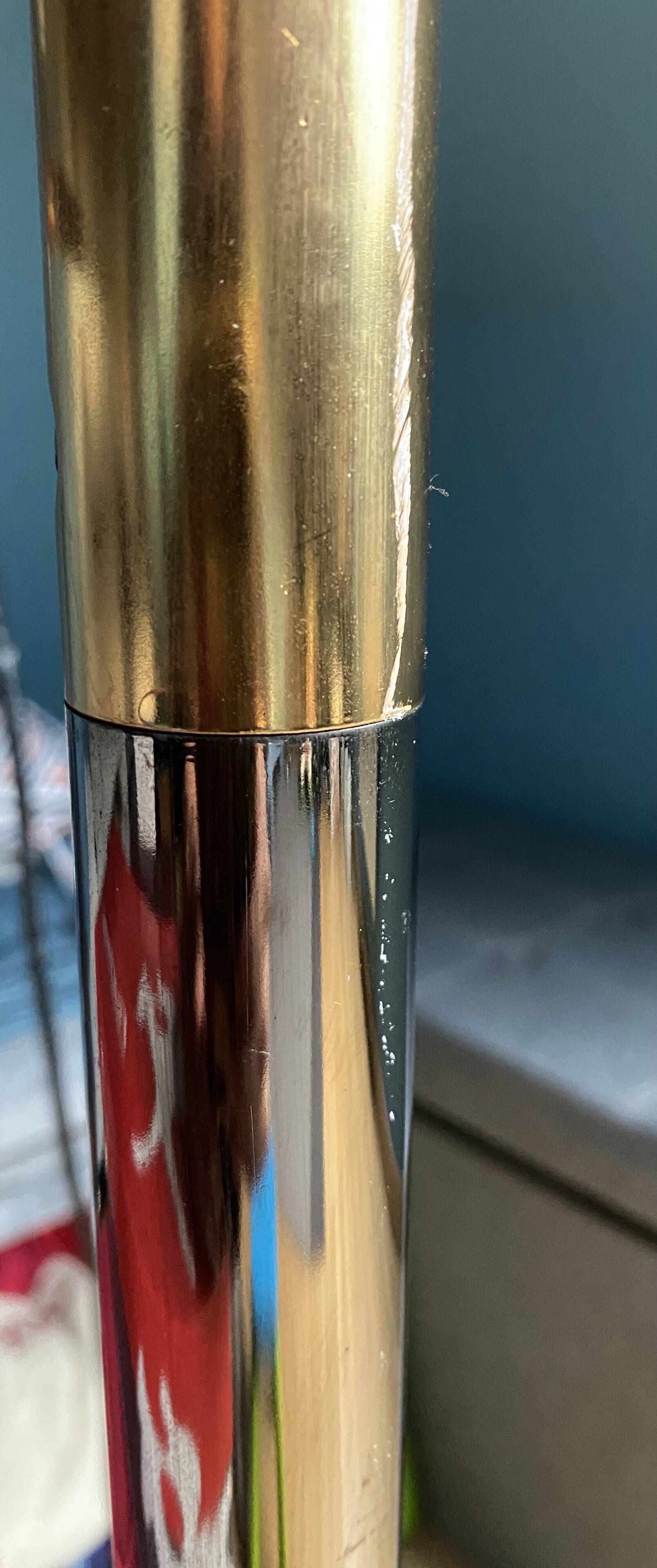 Vintage Italian design console in brass and smoked glass