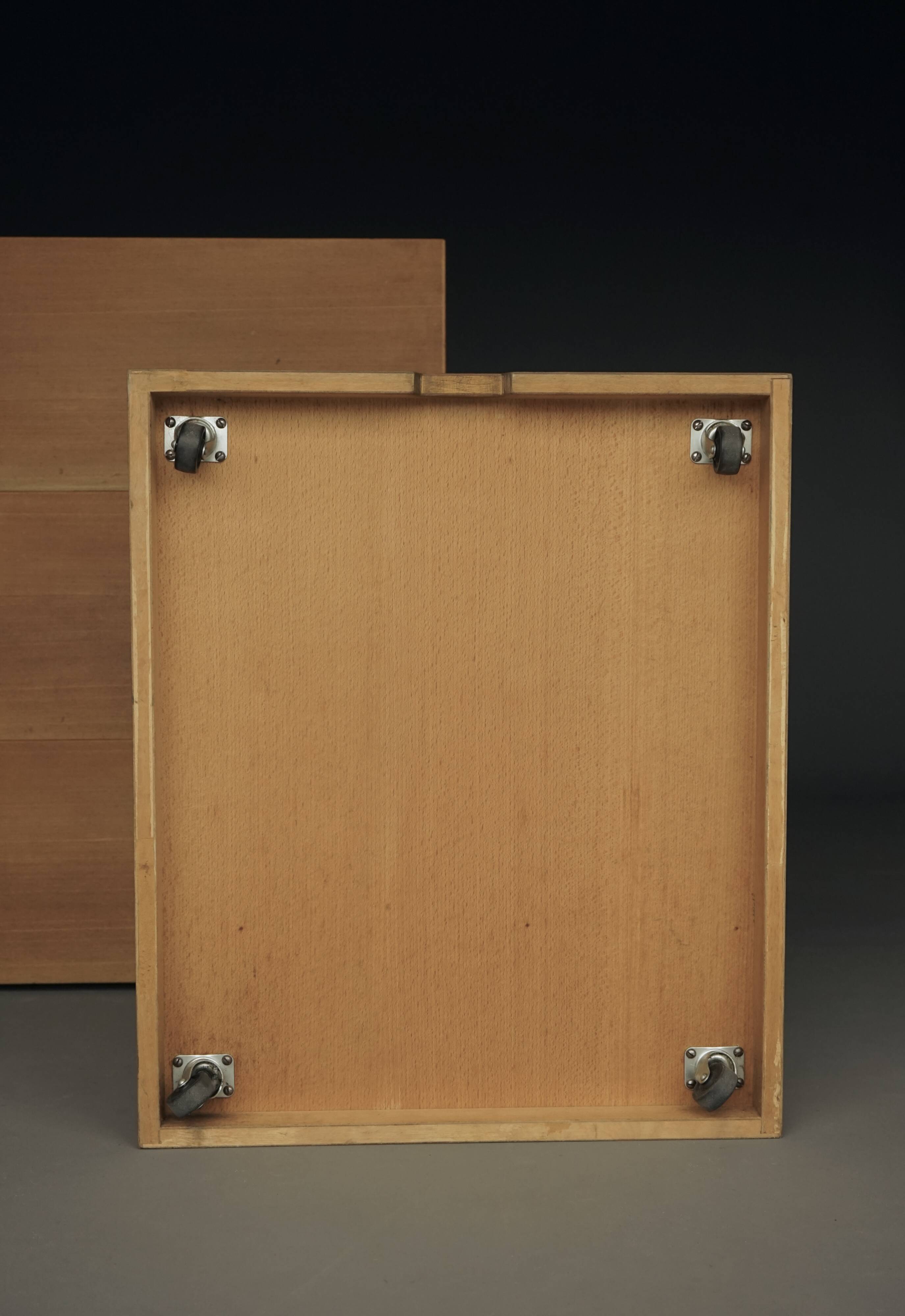 Storage Boxes in beech wood by Wim den Boon, 1967. Set of 4