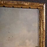 Great 18th century Italian painting, landscape with pastoral scene