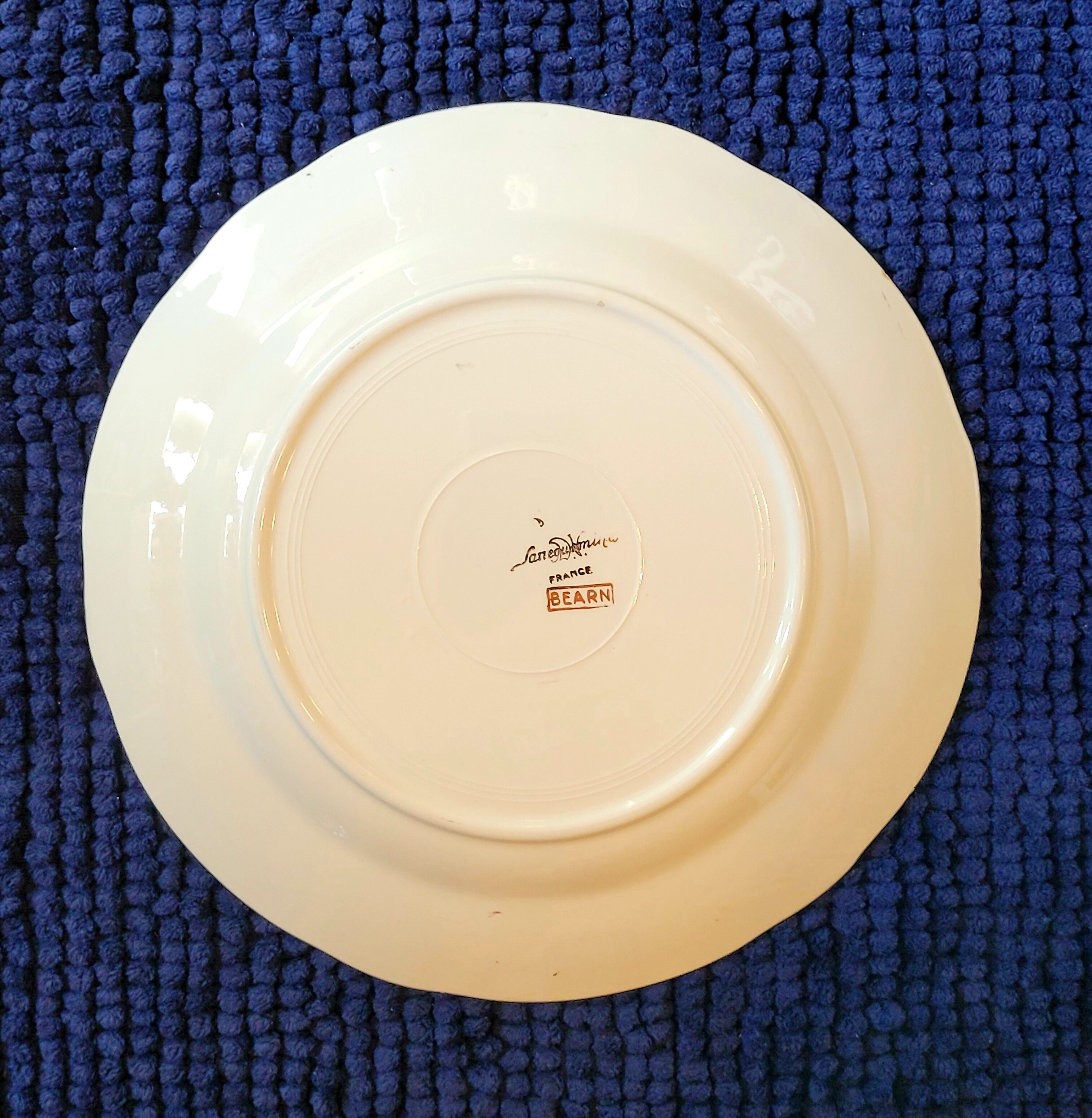 Vintage flat plates decorated with Sarreguemines flowers