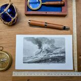 Printed in 1868, Hekla volcano, Iceland.