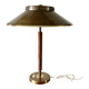 Rare Vintage Brass And Teak Table Lamp Borden's Boras Model 8445, 1940's