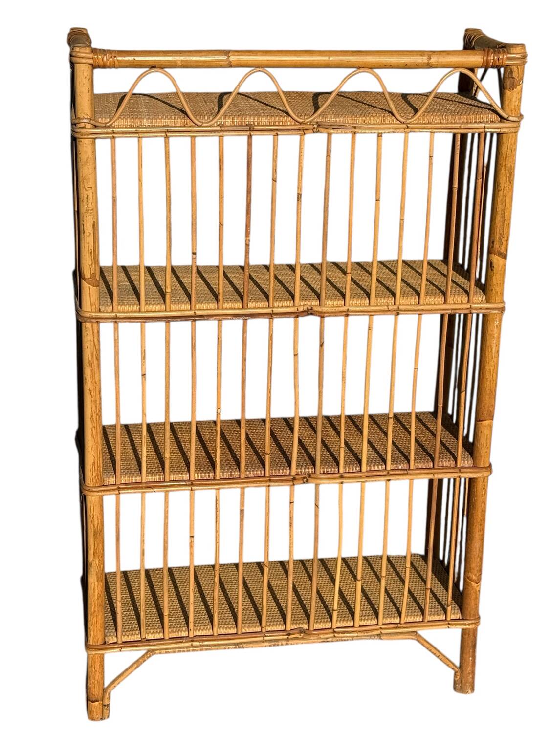 1960s rattan shelf from France