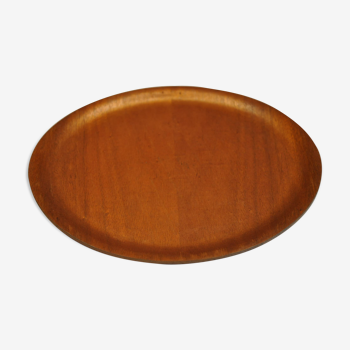 Vintage round teak platter