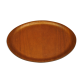 Vintage round teak platter