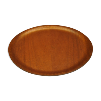 Vintage round teak platter