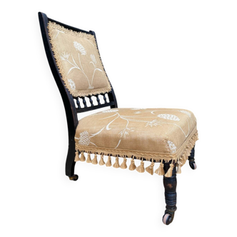 Chaise ancienne , chauffeuse fin XIXe
