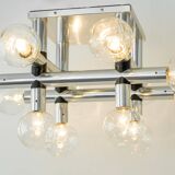 Large Sputnik atomium chrome suspension light by Kalmar, Austria, 1970s.