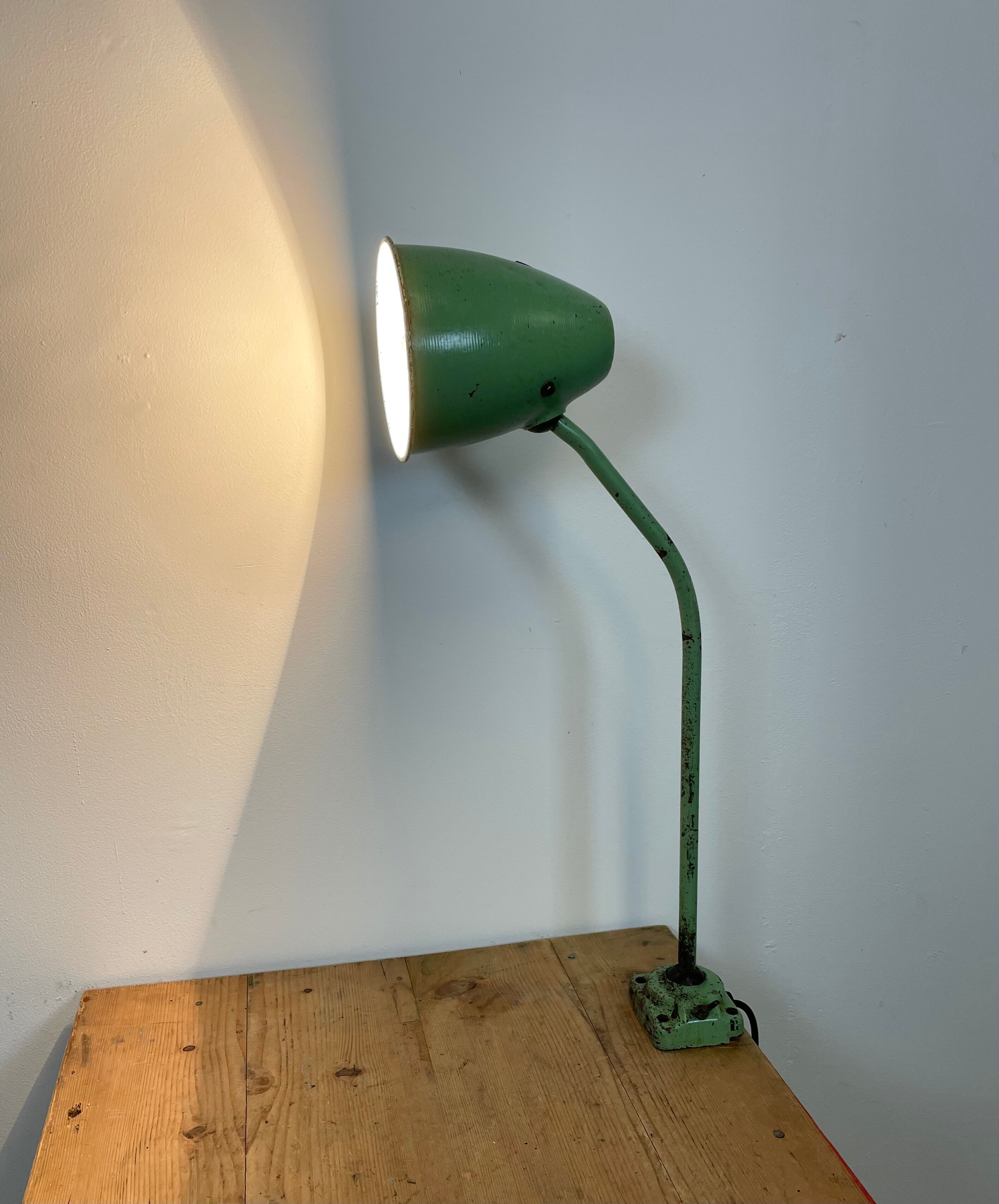 Industrial Green Table Lamp, 1960s