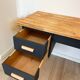 Vintage desk, Scandinavian style, Black lacquer and Beech