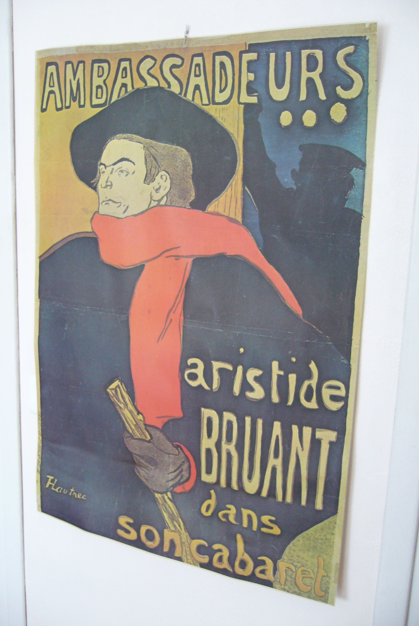 Aristide Bruant poster at the Ambassadors by Toulouse-Lautrec