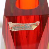 Murano glass vase, red and yellow submerged molate