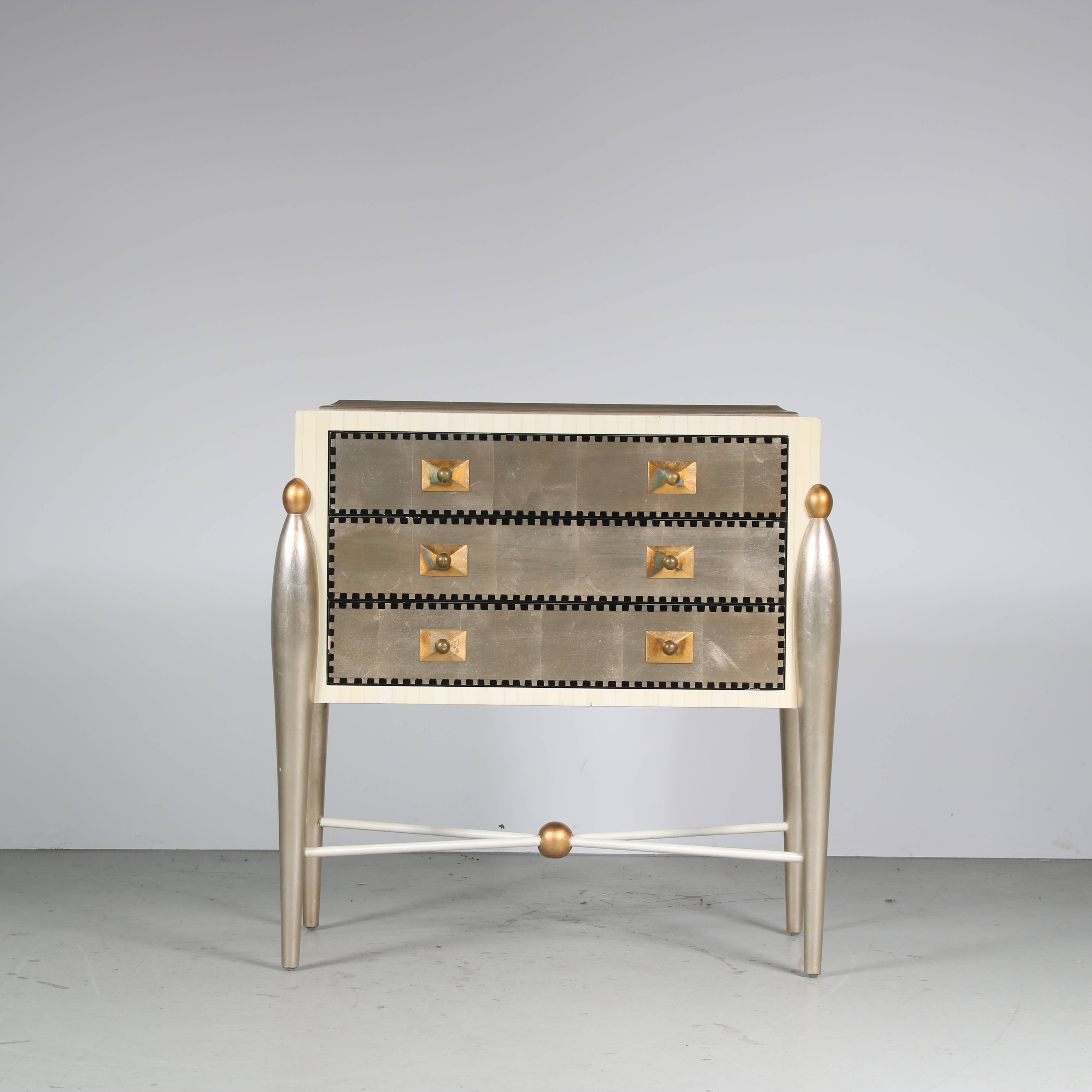 Drawer cabinet in memphis style, italy 1970