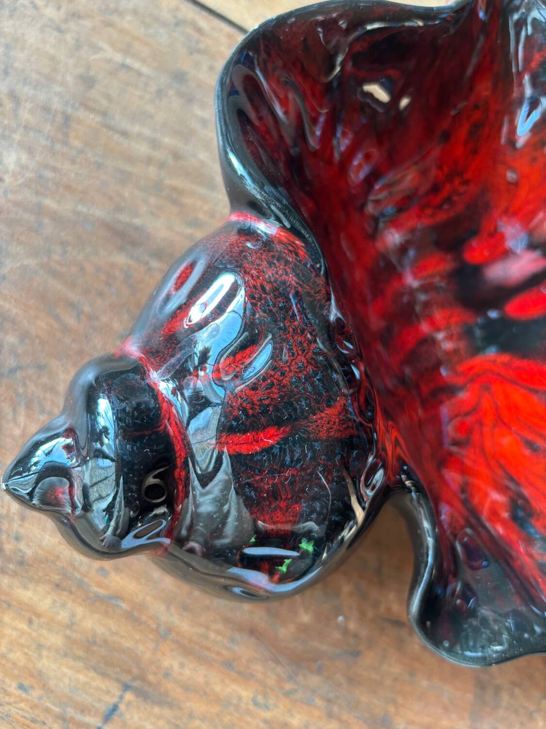 Large vintage seashell trinket tray