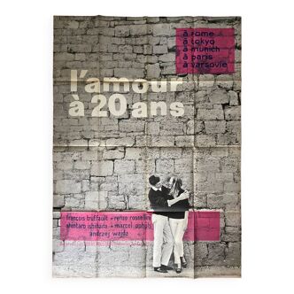 Affiche cinéma originale "L'Amour à 20 ans" François Truffaut 120x160cm 1962