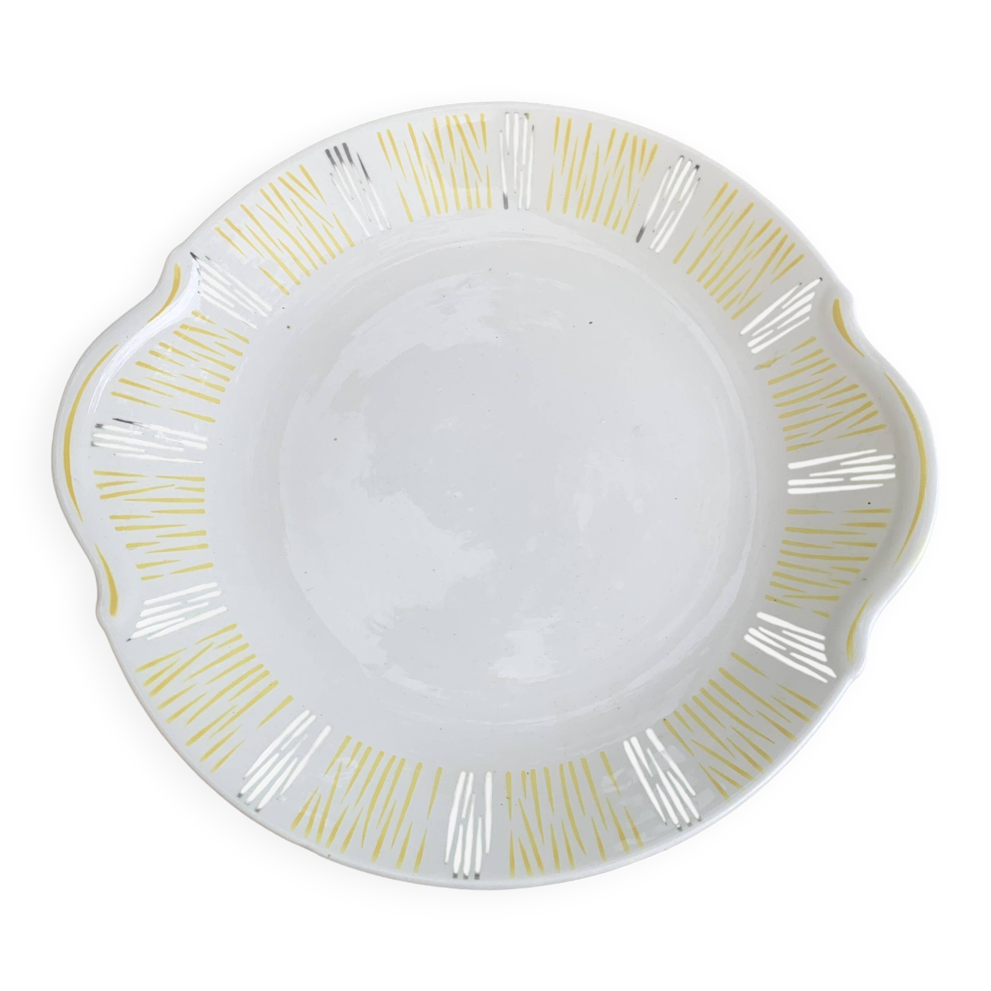 Plat à gâteaux en faïence Badonviller, FB 81, vintage et design