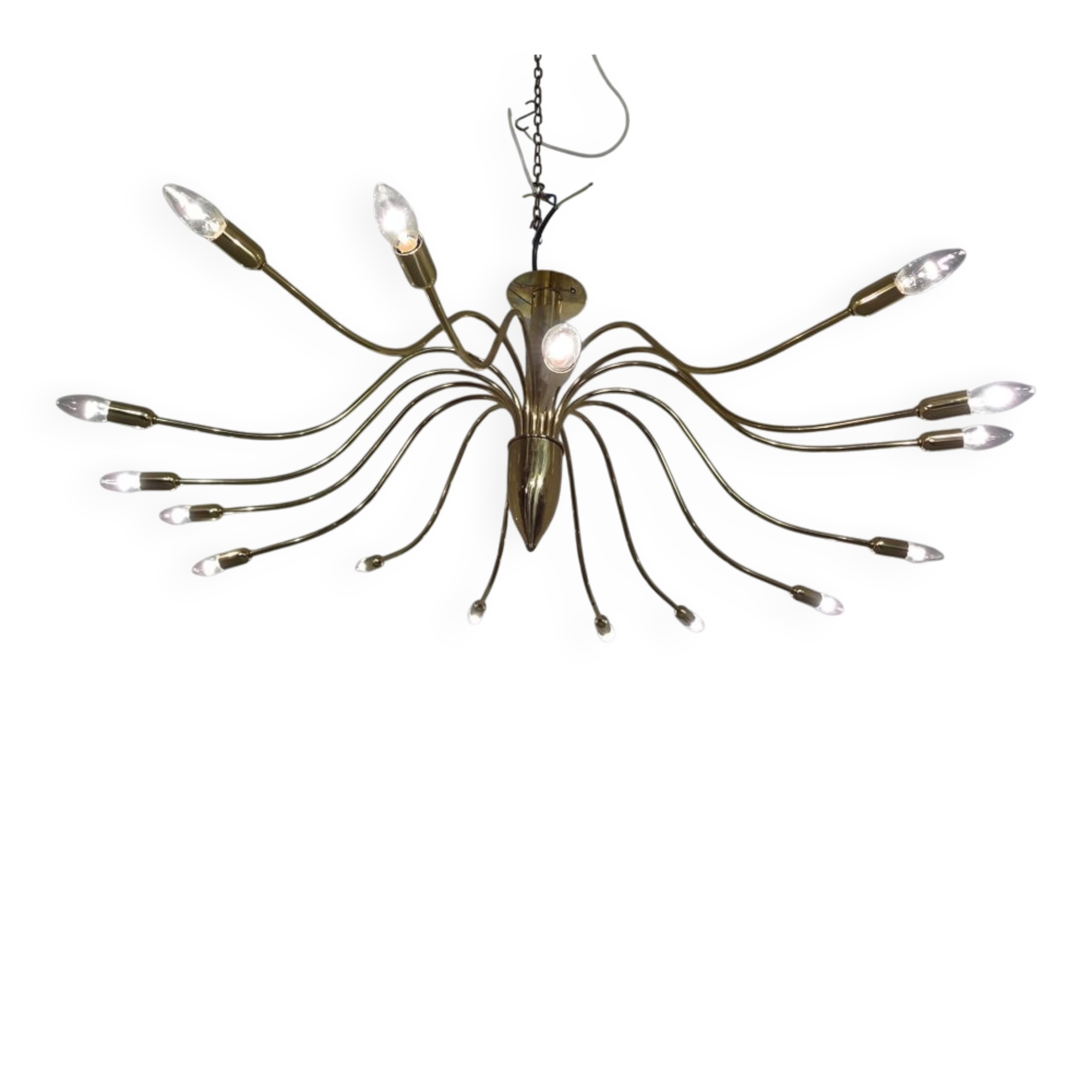 Large Italian brass chandelier, 1960s