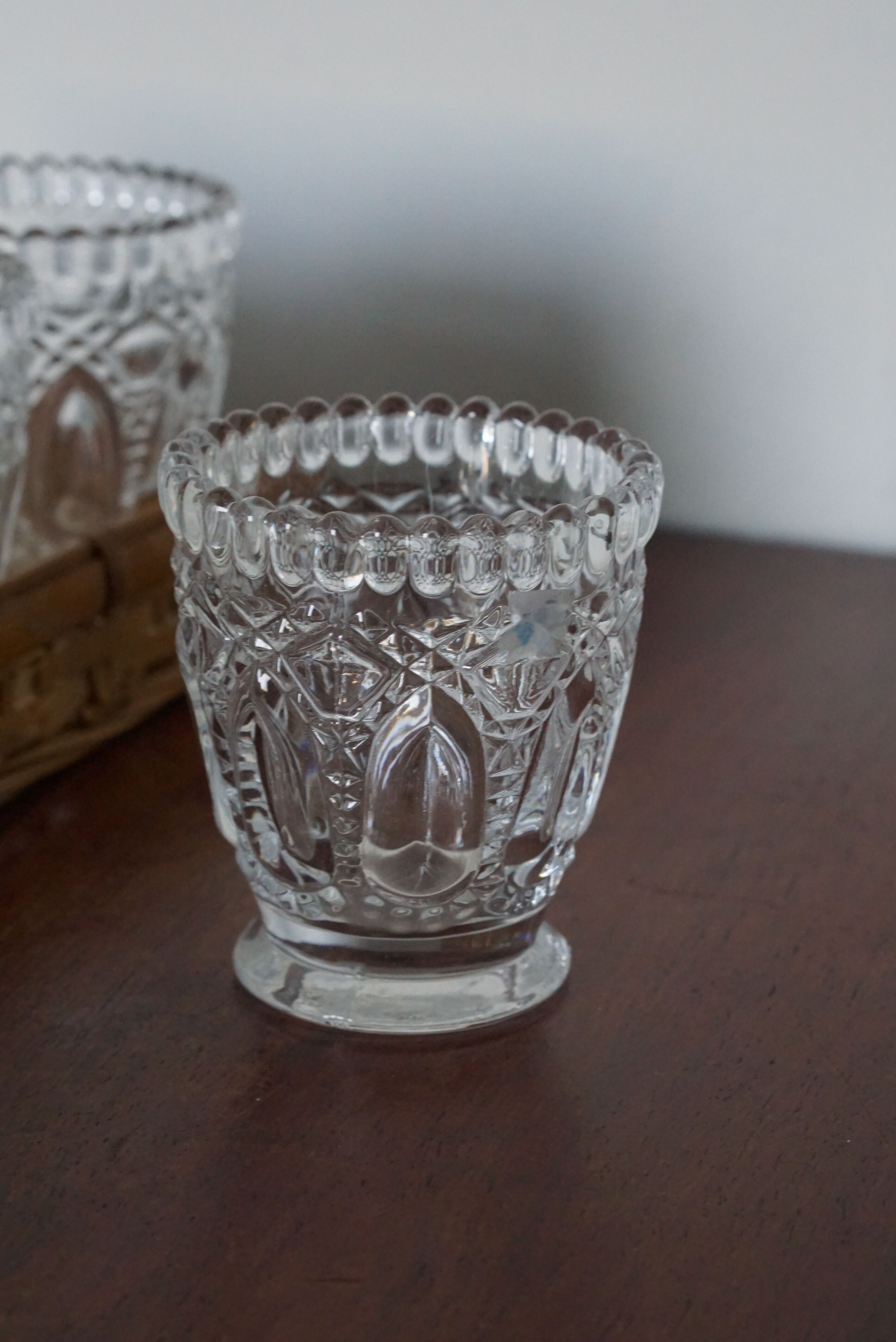 Coffee service with 1960s bamboo basket