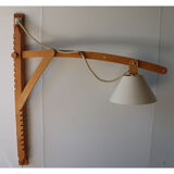 Adjustable Scandinavian wooden wall lamp
