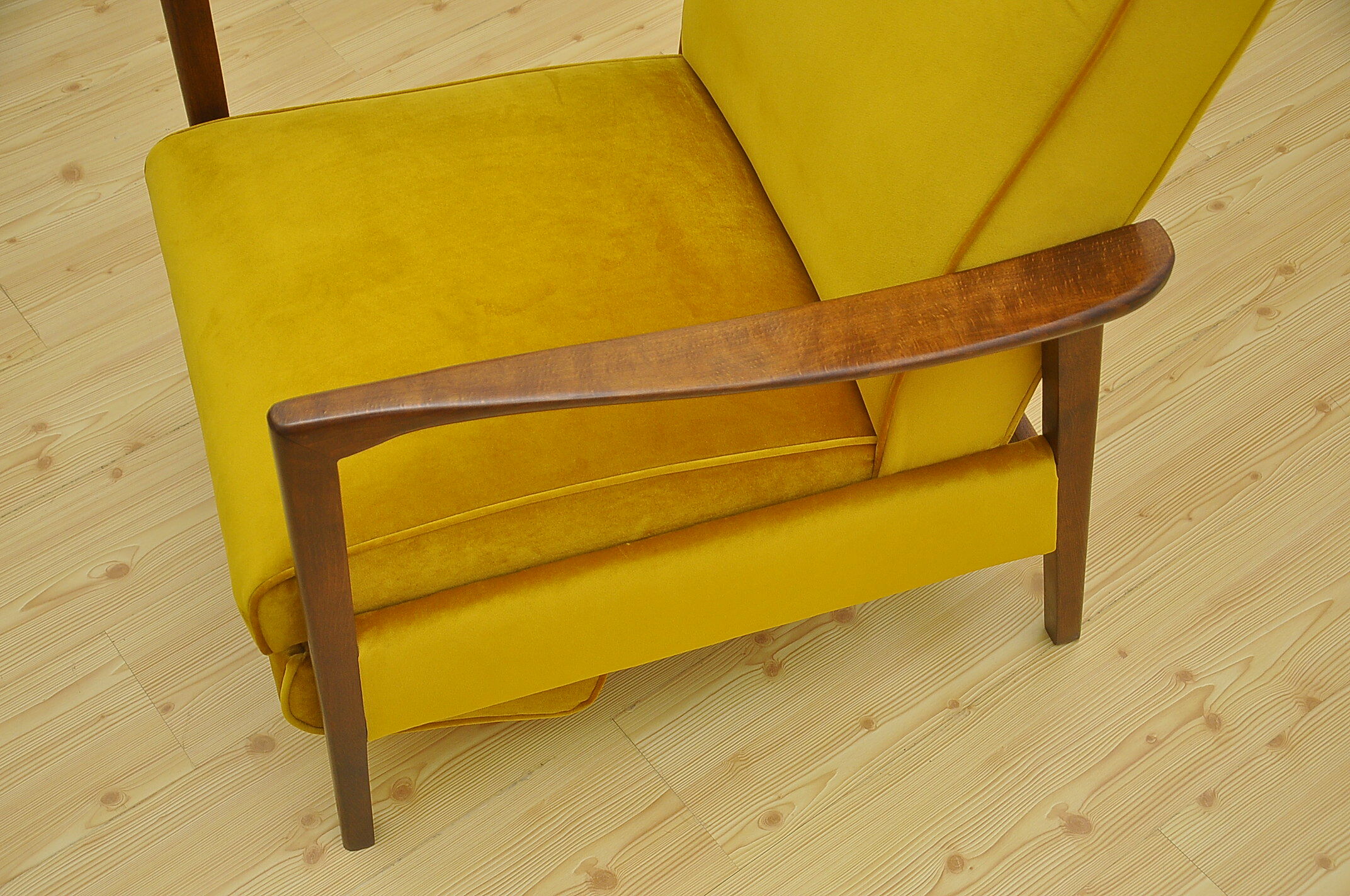 Mid-century armchair with folding footrest, 1960s