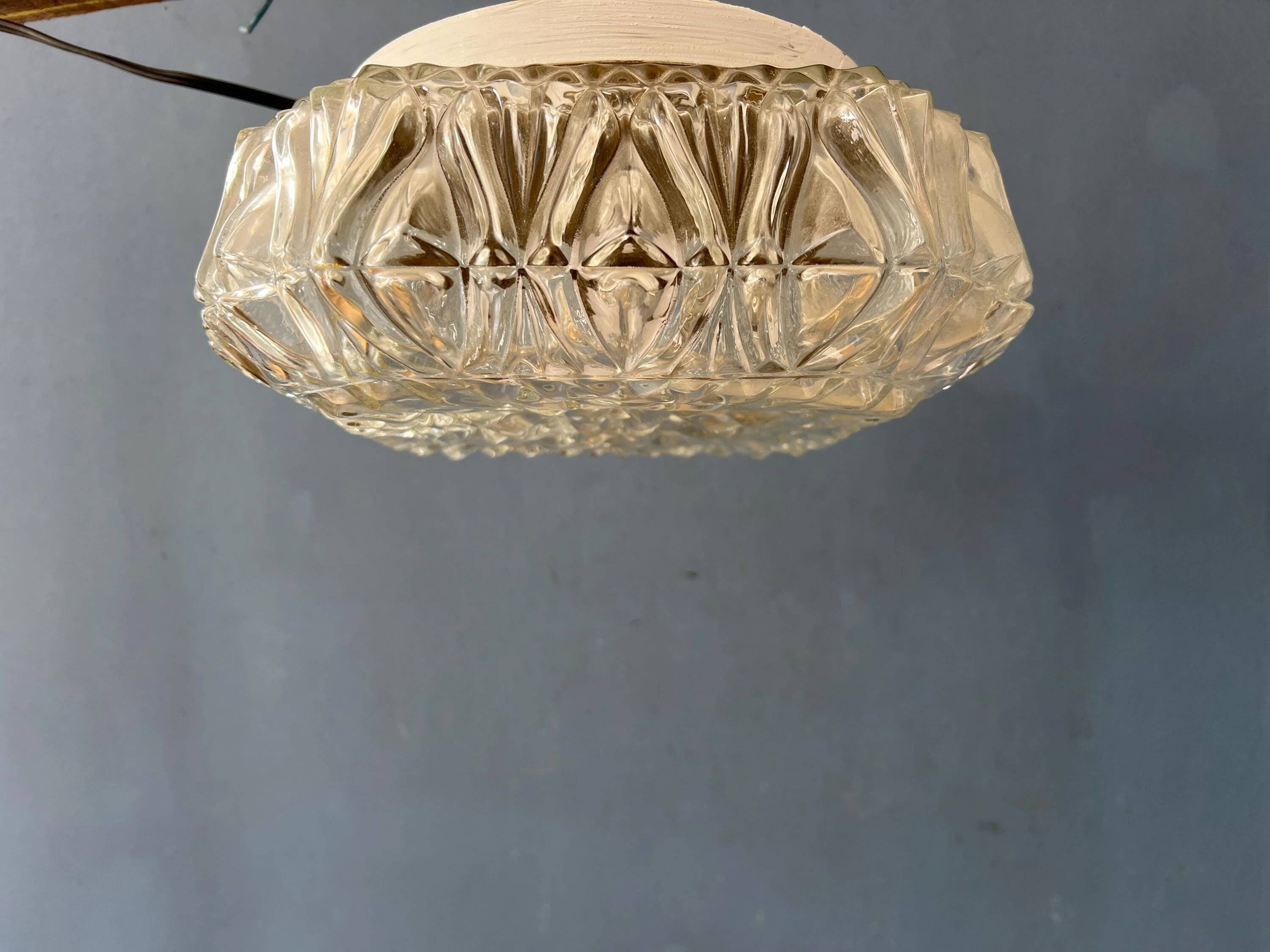 Plafonnier vintage en verre, années 30