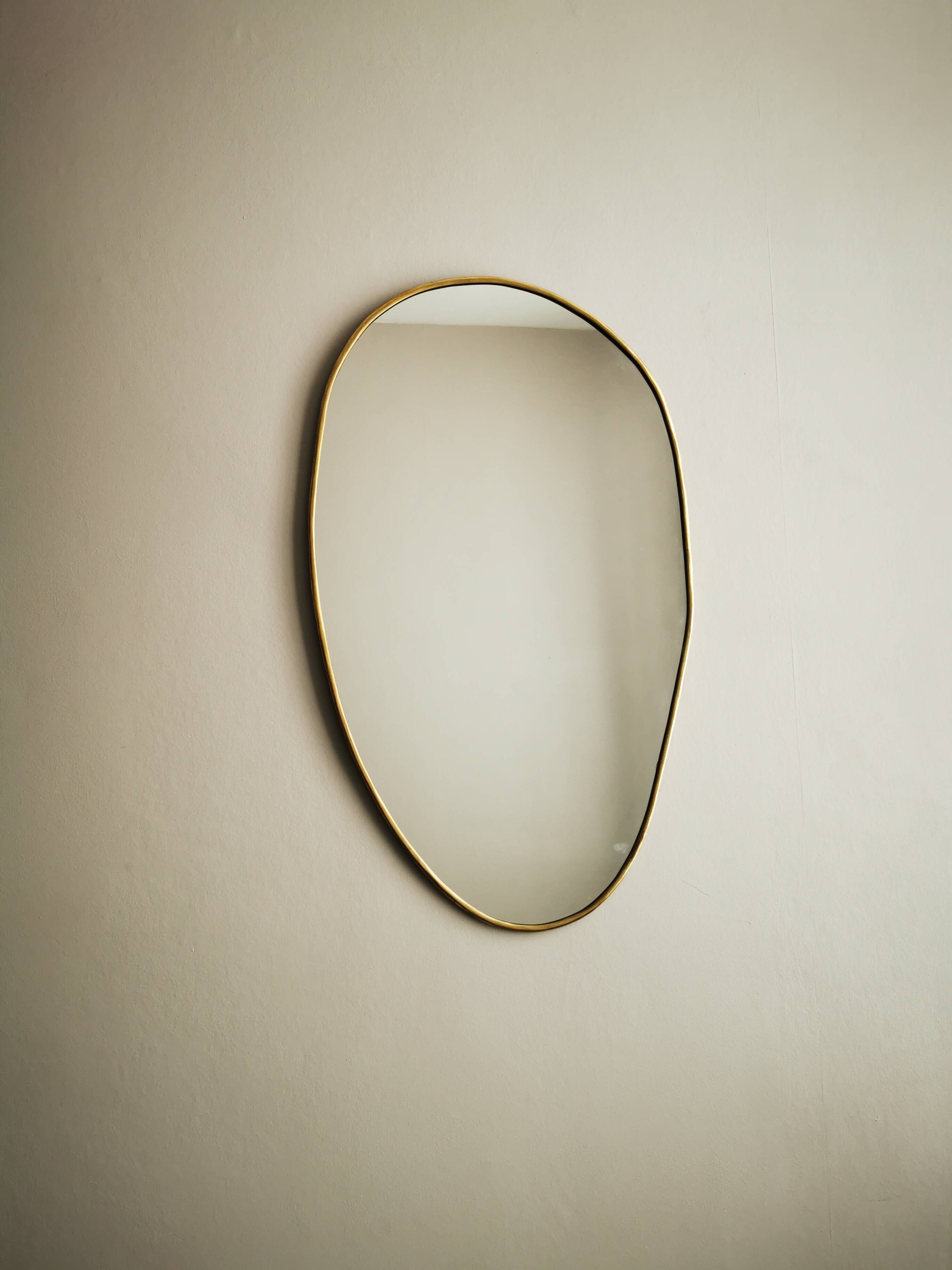 Gilded brass mirror 52 cm