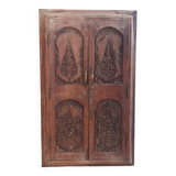 Anciennes portes de placard, bibliothèque murale en hêtre (1)