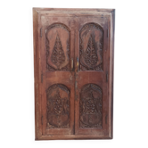 Old cupboard doors, beech wall bookcase (1)